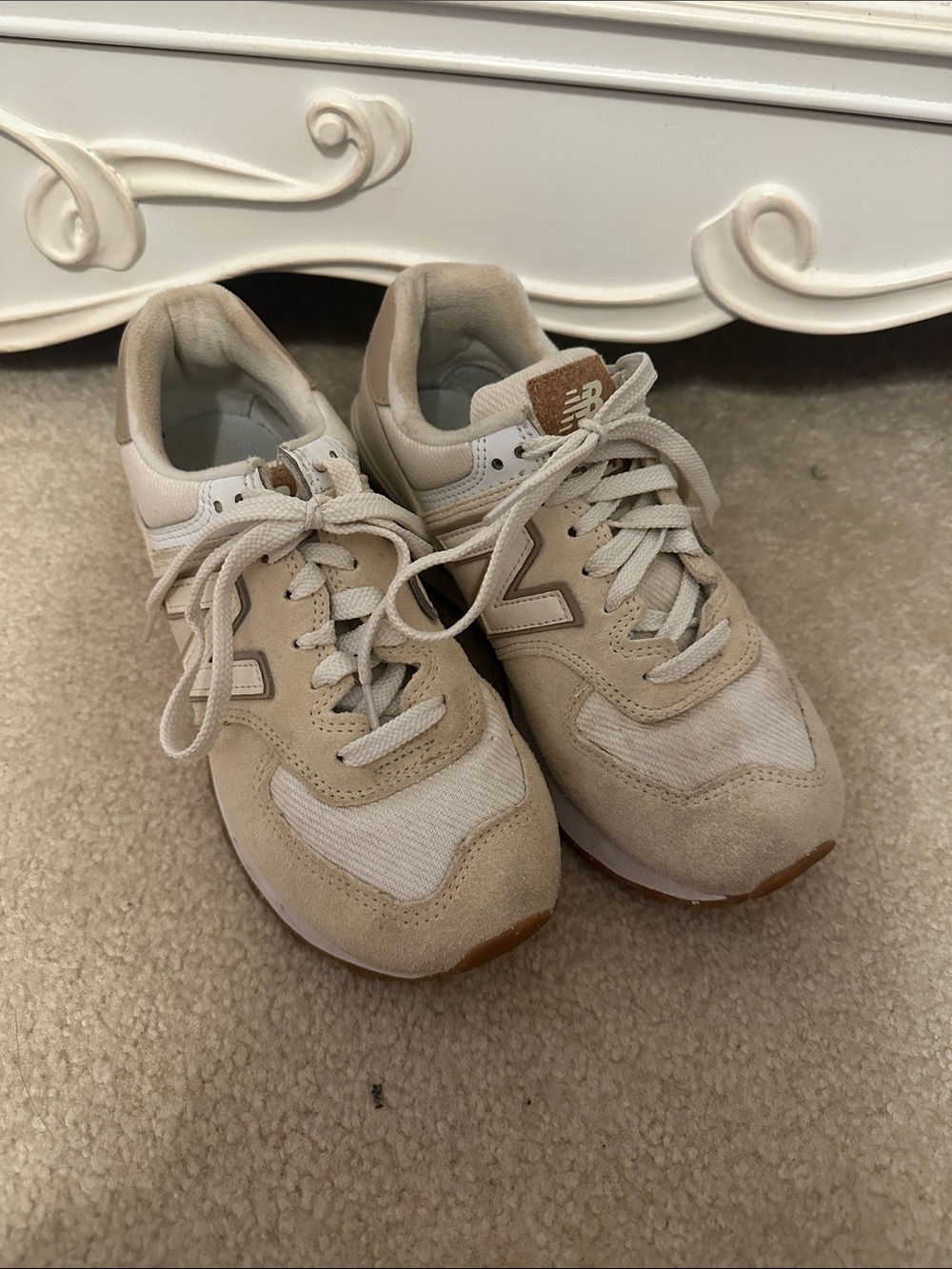 New Balance Neutral Tan & Cream Running Sneakers